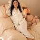 Minimal Ivory Printed Night Suit