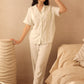 Minimal Ivory Printed Night Suit