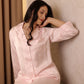 Blush Pink Satin Printed Pajama Set