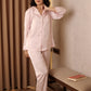 Blush Pink Satin Printed Pajama Set