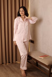 Blush Pink Satin Printed Pajama Set