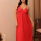 Ruby Red Luxury Lace Robe Nightwear Set