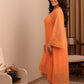 Sunset Orange Lace Robe Nightdress Set