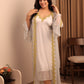 Ivory Gold Sheer Robe Nightwear Set