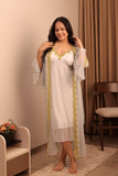 Ivory Gold Sheer Robe Nightwear Set