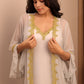 Ivory Gold Sheer Robe Nightwear Set