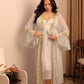 Ivory Gold Sheer Robe Nightwear Set