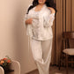Luxury White Lace 3-Piece Nightwear Set