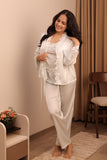 Luxury White Lace 3-Piece Nightwear Set