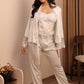 Luxury White Lace 3-Piece Nightwear Set
