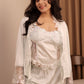 Luxury White Lace 3-Piece Nightwear Set