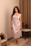 Pearl White Satin Lace Nighty
