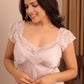 Pearl White Satin Lace Nighty