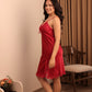 Scarlet Red Satin Lace Nightdress