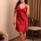 Scarlet Red Satin Lace Nightdress